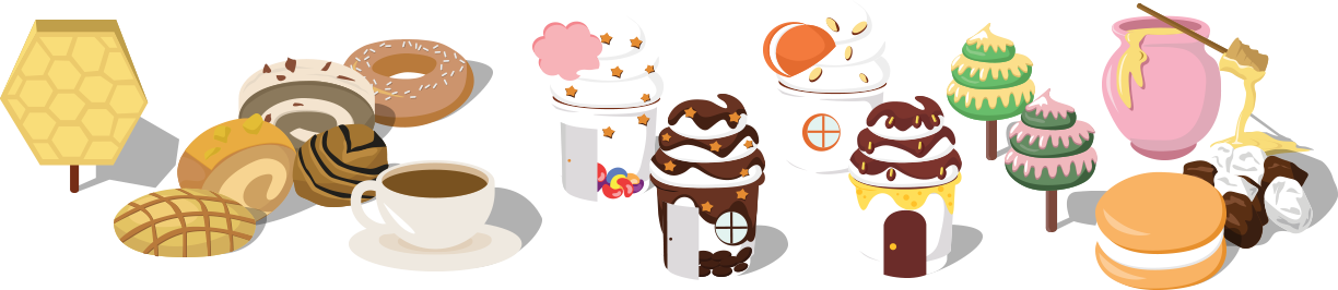 Different Flavors, Toppings, Baking Items And Ice Cream - Different Flavors, Toppings, Baking Items And Ice Cream (1224x266)