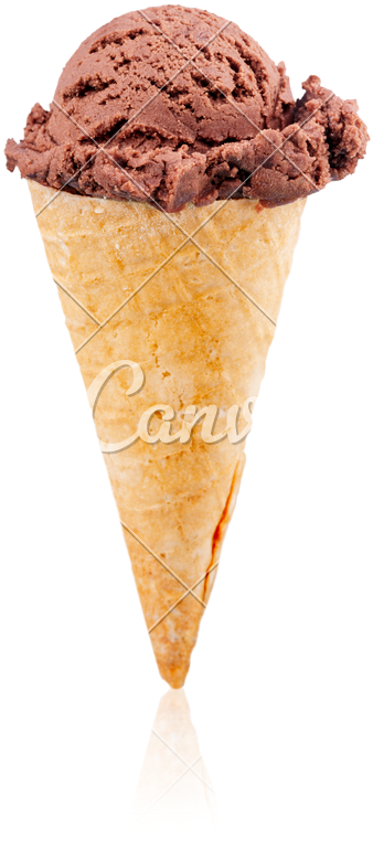 Mixed Ice Creams In Cones On White Background - Ice Cream Cone (395x800)
