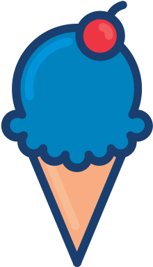 Blue Ice Cream Clipart - Ice Cream Colorful Icon (512x512)