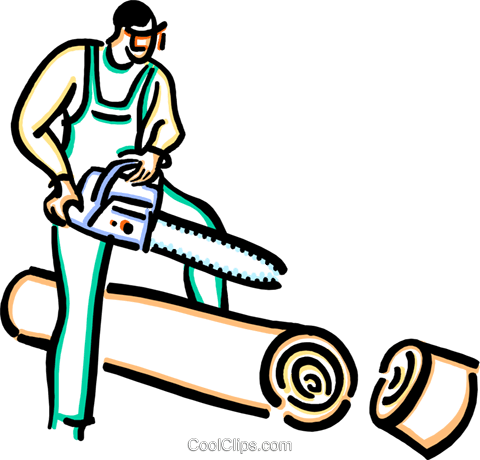 Man With A Chainsaw Royalty Free Vector Clip Art Illustration - Motosserrista Desenho (480x460)