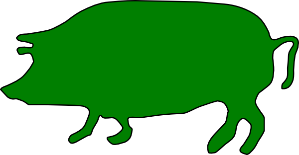 Pig Silhouette Clip Art (600x312)