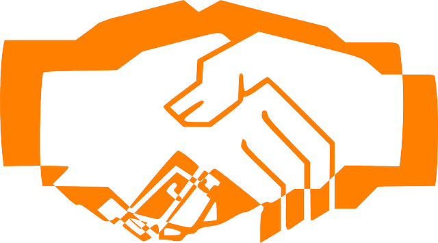 Direct Response Copy Writing - Handshake Clipart Orange (640x355)
