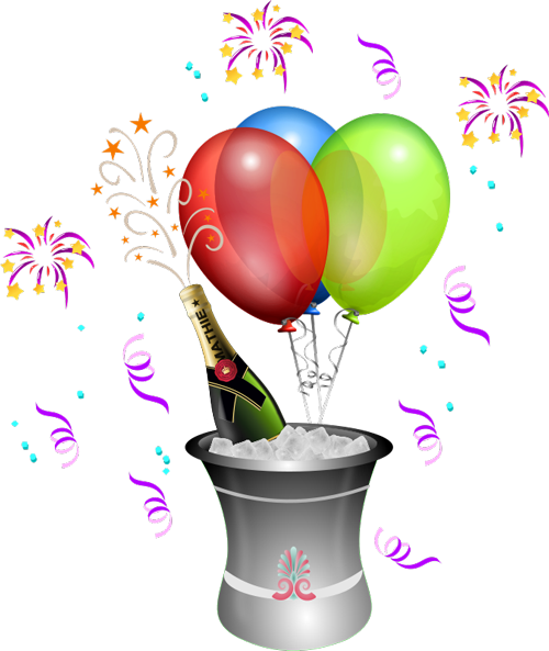 We're Celebrating Because It's The 1 Year Anniversary - Clip Art Champagne Bottle (500x593)