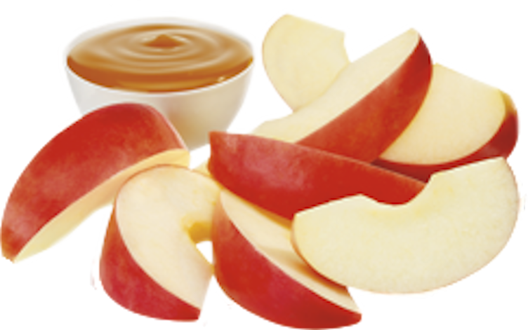Caramel Apple Food Clip Art - Apple Slices With Caramel (752x471)