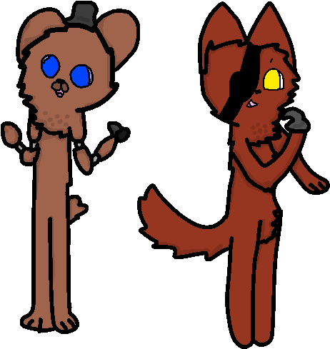 Fnaf Poses Freddy And Foxy By Clearwater-artist - Cartoon (500x500)
