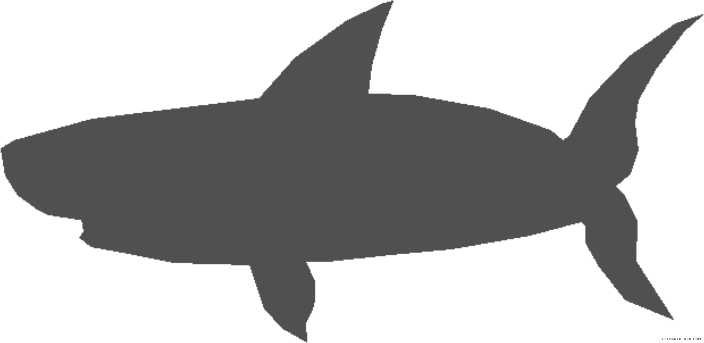 Impressive Shark Animal Free Black White Clipart Images - Shark (2247x1094)