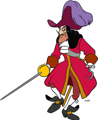 Hook Clipart Villain - Captain Hook Peter Pan Clipart (664x780)