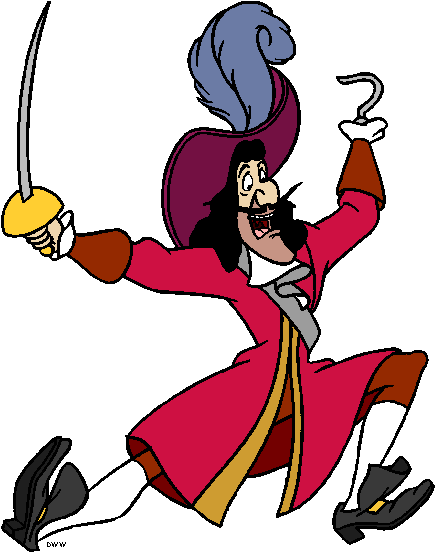 Hook Clipart Villain - Captain Hook Coloring Pages (442x551)