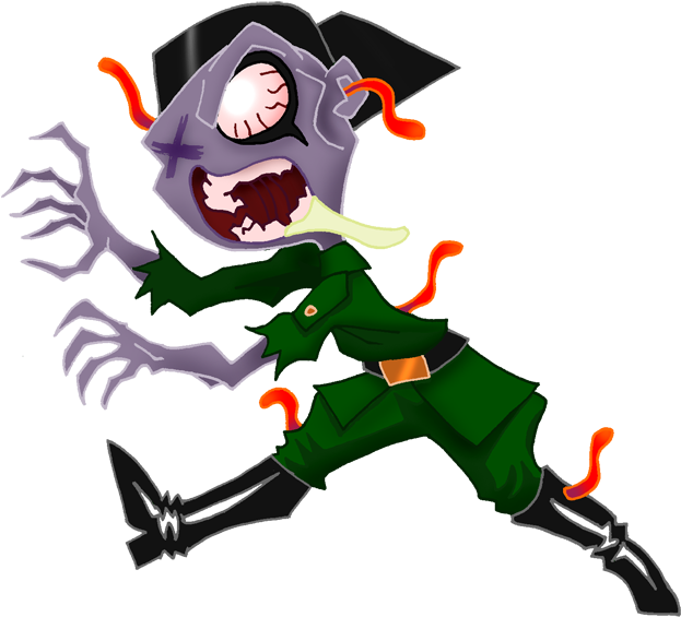 Zombie 'hero Vs Villain' Oc - Cartoon (648x588)