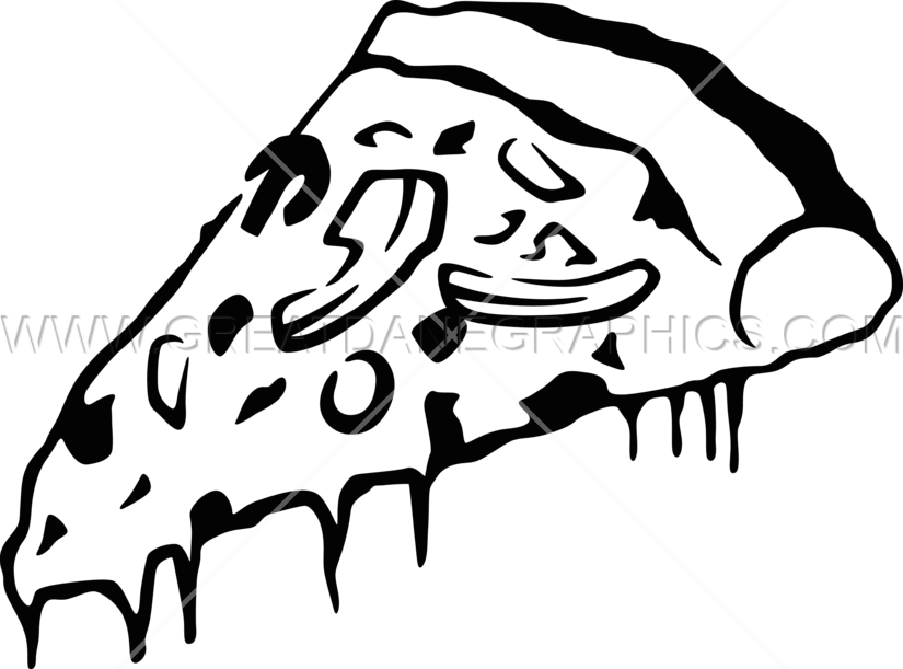 Printing Faded - Pizza Black And White Transparent (825x611)