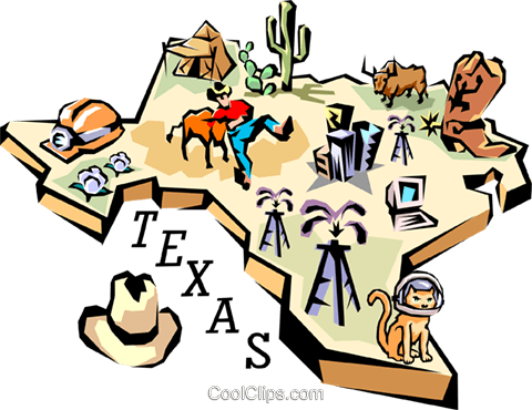 Texas Vignette Map Royalty Free Vector Clip Art Illustration - Texas Map Ornament (round) (480x370)