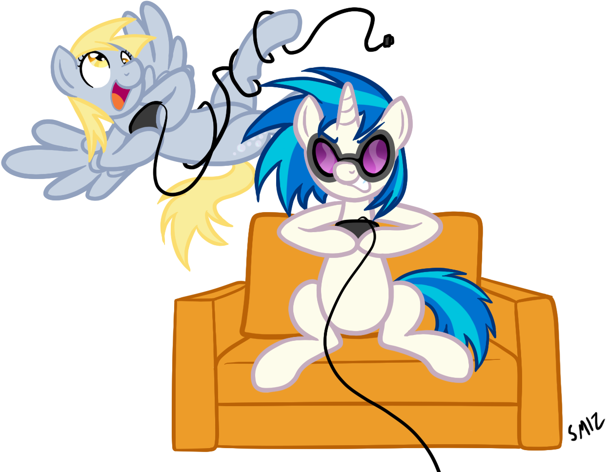 Serenamidori, Controller, Derpy Hooves, Dj Pon-3, Female, - Clip Art (1500x1000)