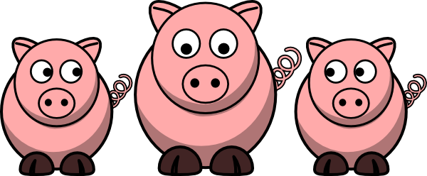 Clipart 3 Little Pigs (600x248)