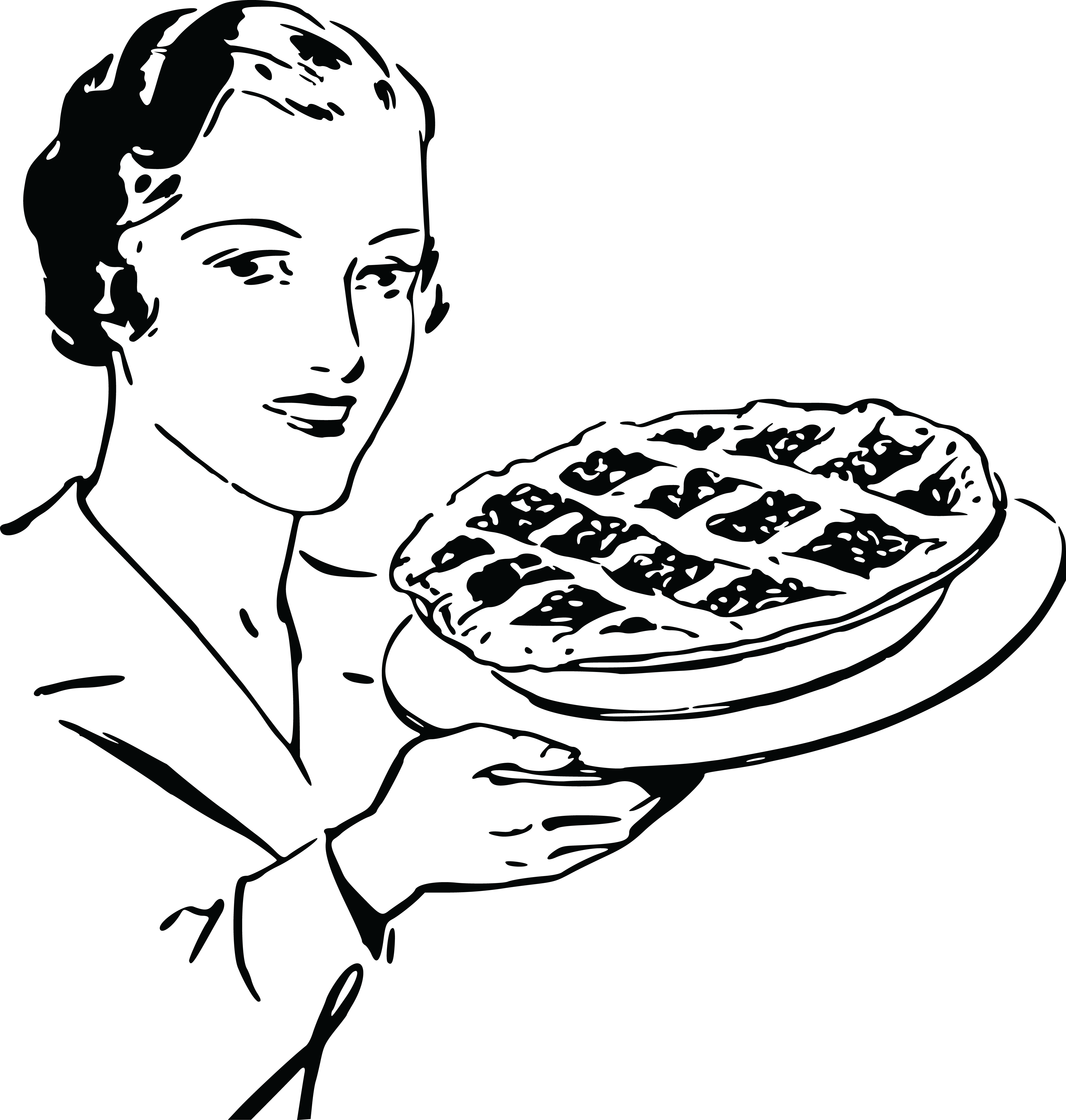 Free Clipart Of A Woman With A Pie - Cherry Pie (4000x4205)