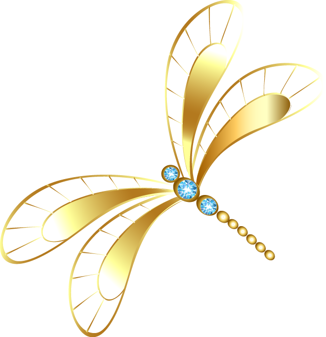 Dragonfly Clip Art - Gold Dragonfly Clipart (660x681)