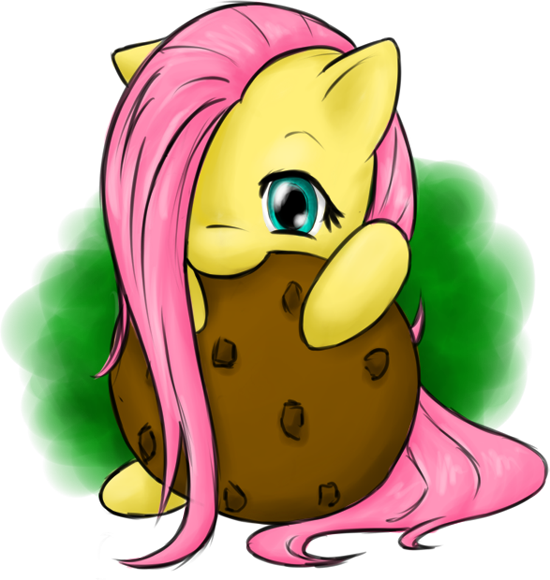 Fluttershy Rarity Pinkie Pie Twilight Sparkle Rainbow - Mlp Fluttershy Eating Cookies (550x580)