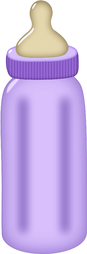 Purple Lid Baby Bottle, Baby Bottle, Feeding Bottle - Baby Bottle Blue Clipart (442x938)