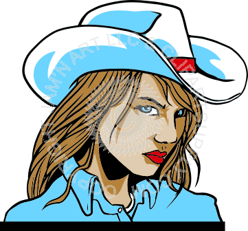Cowgirl Clipart Face - Cowgirl Clipart Face (361x336)