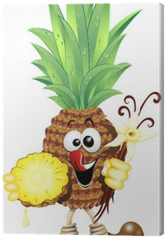 Ananas Cartoon Pineapple Vector Canvas Print • Pixers® - Pineapple (400x400)