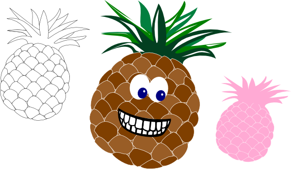 Vector Color Illustration Of A Delicious Tropical Pineapple - Pizza Man Keychain, Size: 2.25", Sandy Brown/old Lace/moccasin, (600x350)
