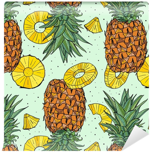 Pineapple Tropical Vector Seamless Pattern Wallpaper - Wallpaper (400x400)