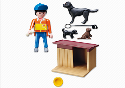 Pies Podwórkowy Ze Szczeniakami - Playmobil 5125 Country Boy With Dog Family (400x400)