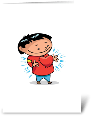 Simple Love Greeting Card - Cartoon (350x396)