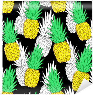 Tropical Seamless Pattern With Exotic Pineapples - Drawing (400x400)