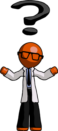 Orange Doctor Scientist Man With Question Mark - Stock Photography (245x550)