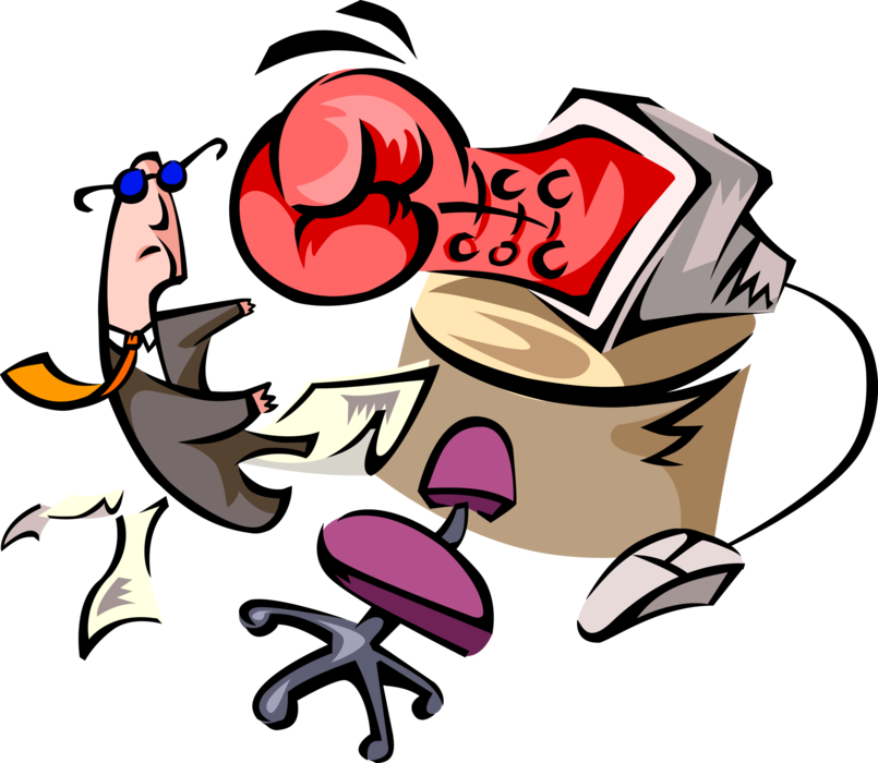 Vector Illustration Of Businessman Gets Knock-out Punch - Vector Illustration Of Businessman Gets Knock-out Punch (805x700)