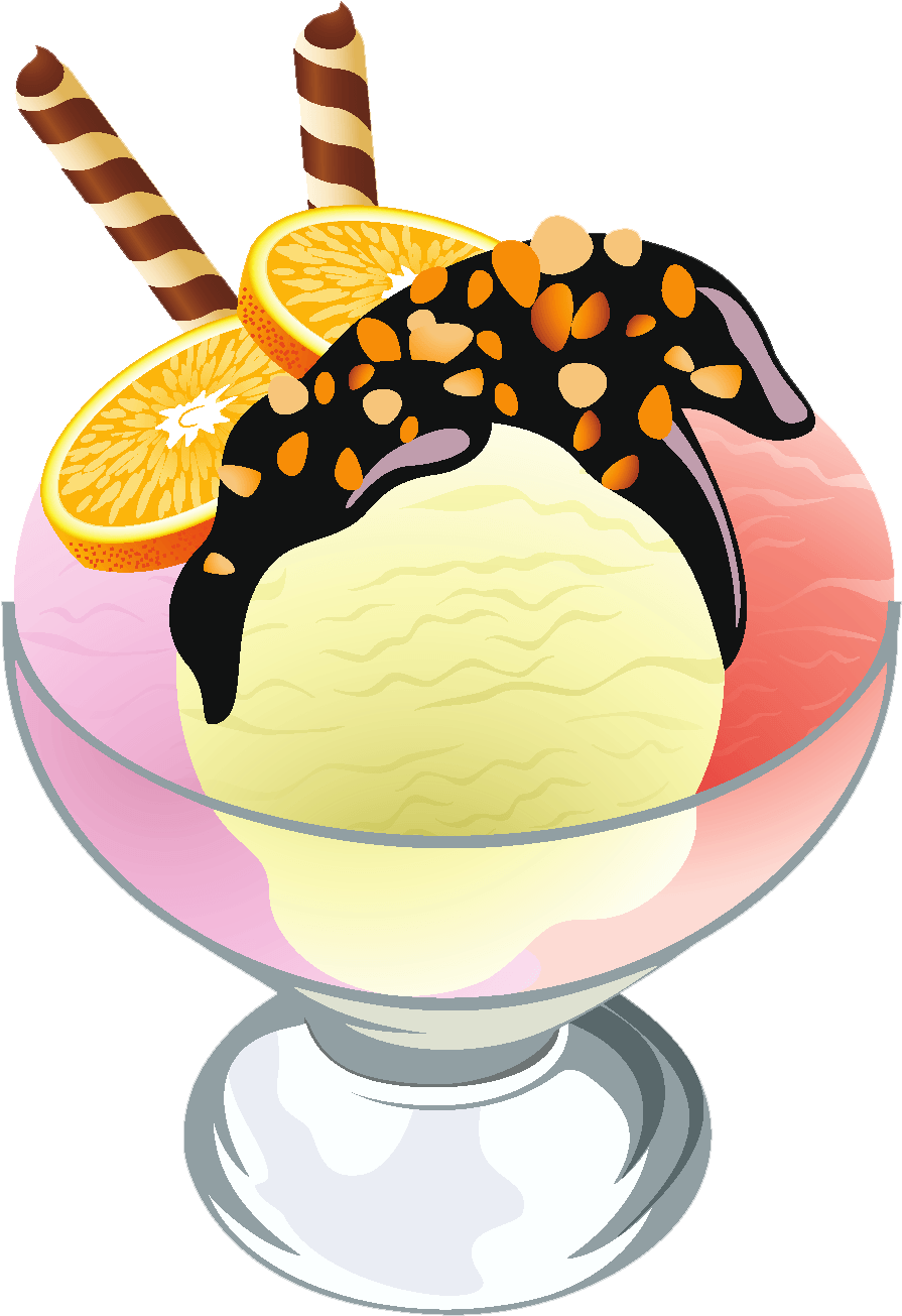 Ice Cream Sundae Clip Art - Ice Cream Vector Png (1000x1384)