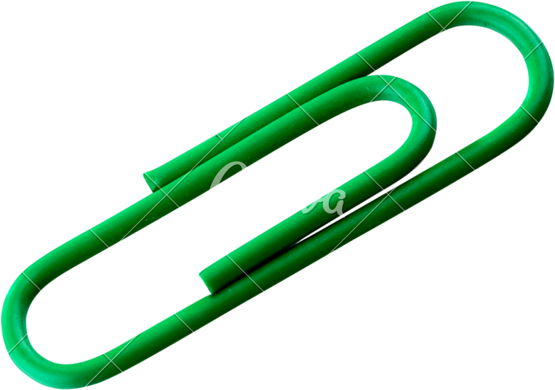 Green Paper Clip Isolated On White Background - Paper Clip (800x563)