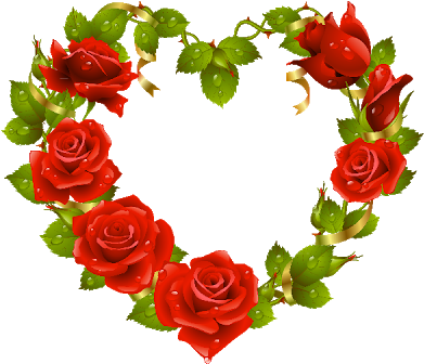 Roses And Cupid - Love Hearts With Flowers (400x400)