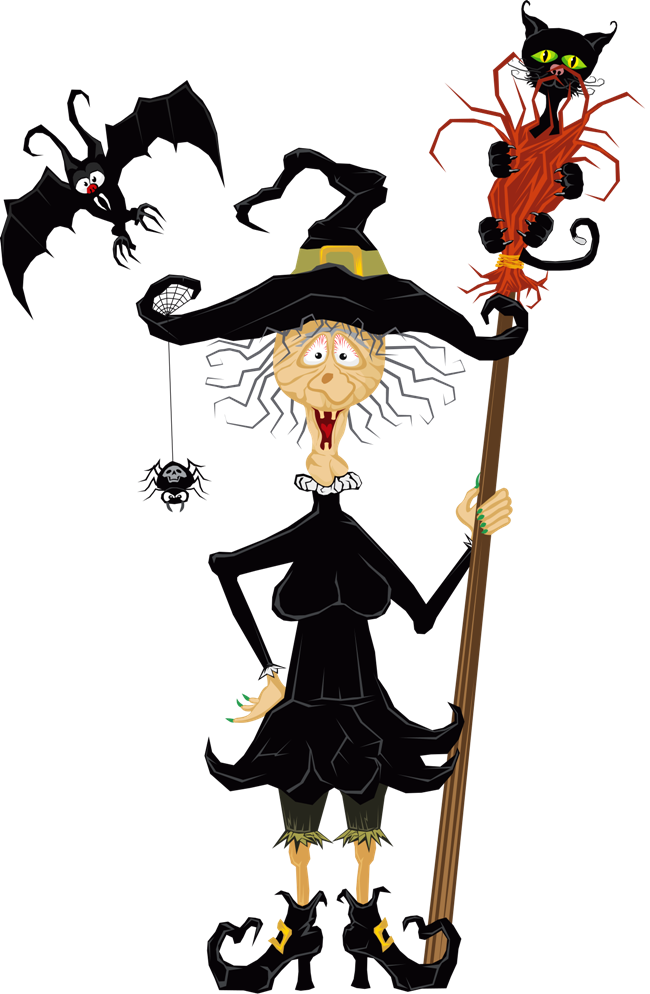 Clip Art - Sorcière Halloween Clipart (650x994)