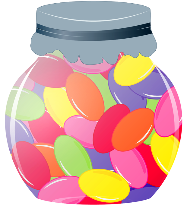 Jelly Bean Jar Clipart (640x697)