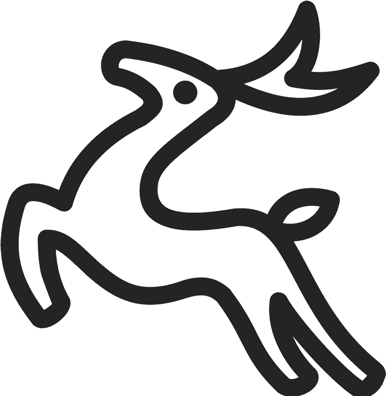 Leaping Reindeer Outline Stamp - Postage Stamp (800x800)