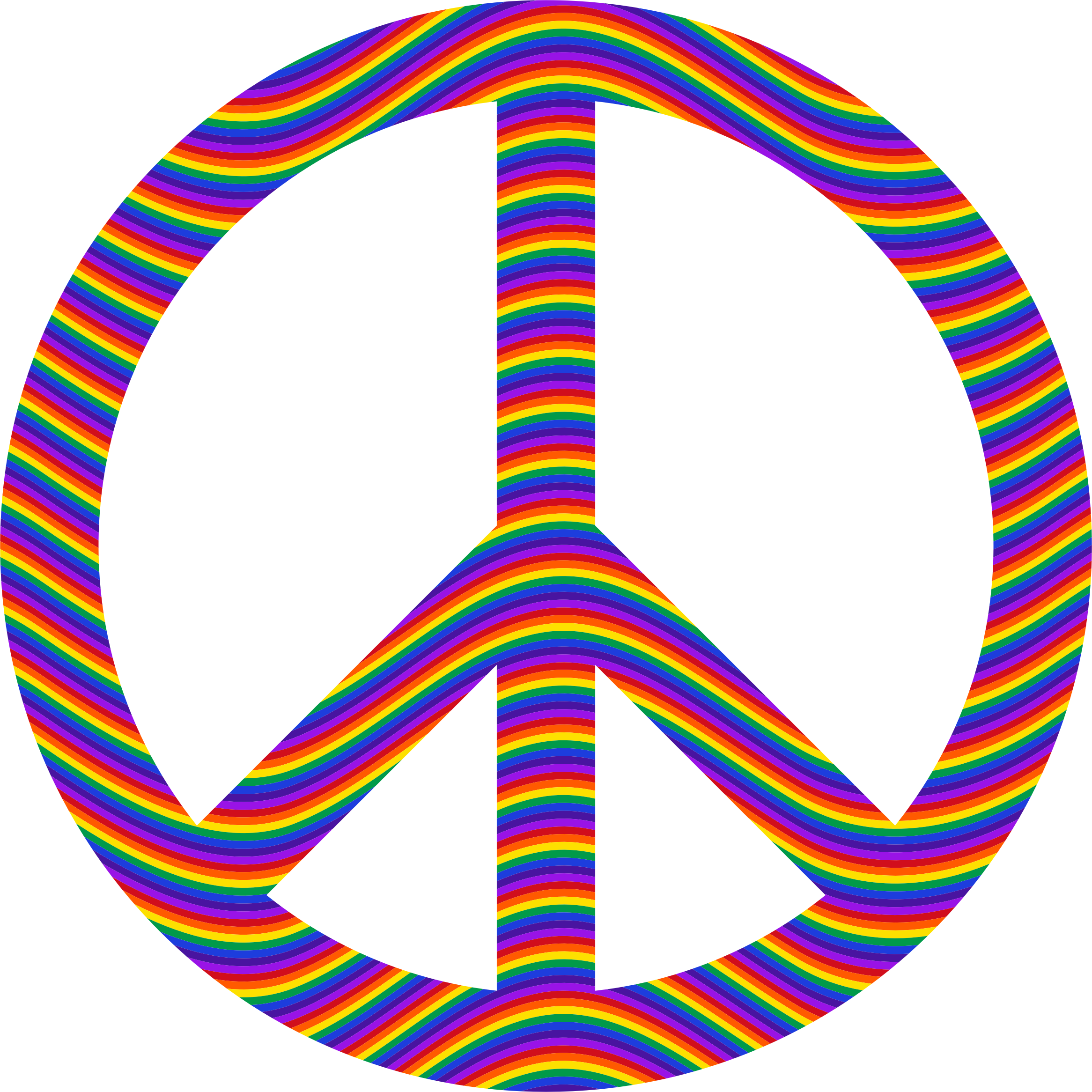 Rainbow Waves Peace Sign - Peace Sign (2332x2332)