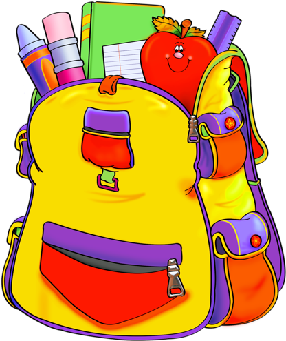 13 - Backpack School Supplies Clipart (500x500)
