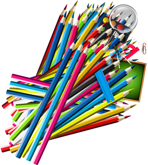 School Pencil Decor Png Clipart - Osmisměrky 4 - Vtipy Ze Školy - Neuveden (552x600)