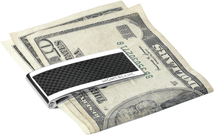 Montblanc Money Clip - Montblanc Steel And Black Carbon Money Clip 104731 (750x750)