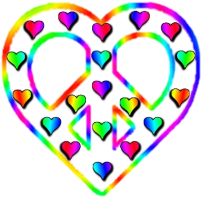 Peace Signs And Hearts (400x400)