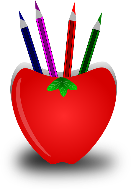 Stand Pen, Heart, Pencil, Red, School, Stand - Pencil Case (450x640)