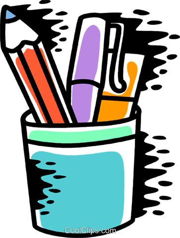 Pencil Holder - Clipart Of Pen Stand (363x480)