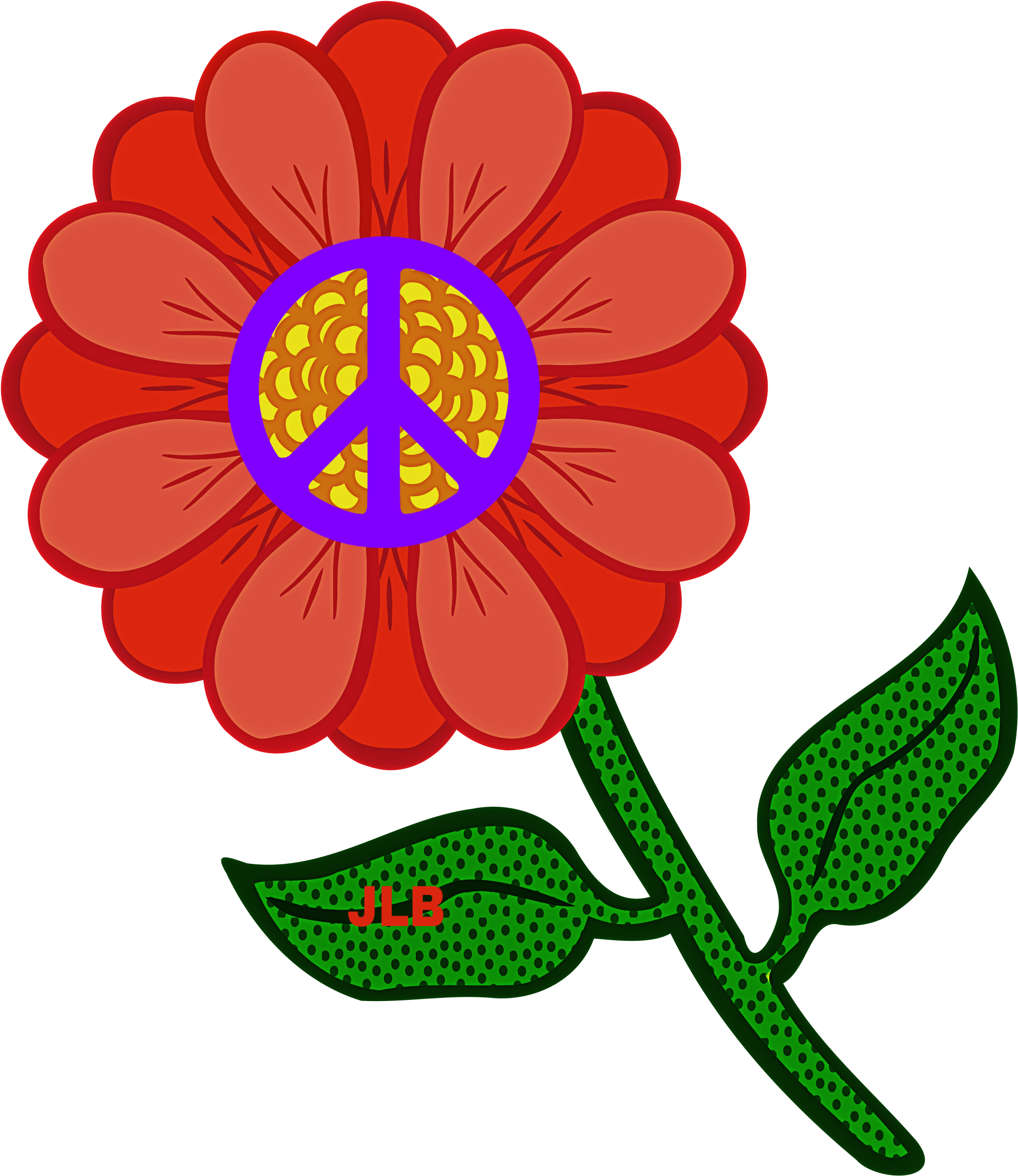 ☮/jlb - Colourful Flower Clipart Png (2099x2400)