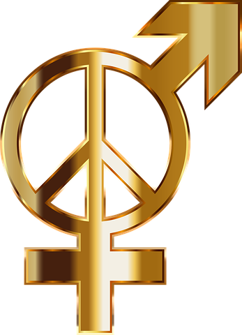 Love, Emotion, Feeling, Peace, Sign - Gender Symbols Gold Png (347x480)