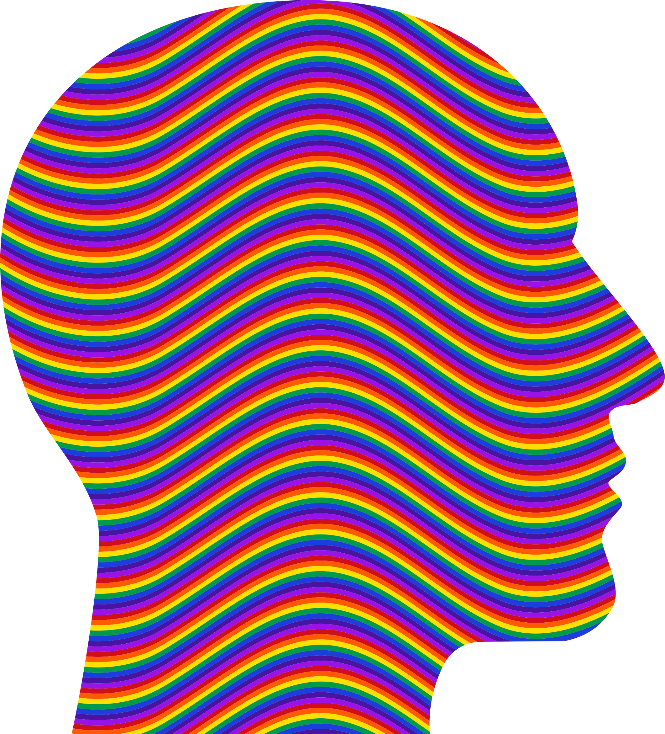 Rainbow Waves Head - Pencil T Shirt Dress (2122x2340)
