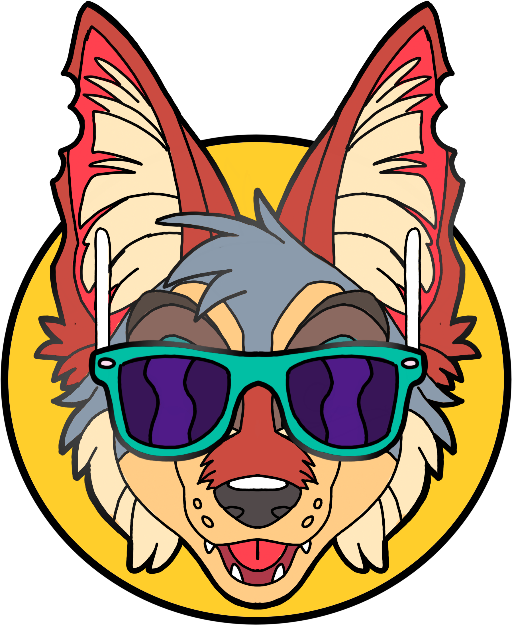 "summer Coyote" 2" Sliding Enamel Pin *pre-order* - Coyote (2480x3508)
