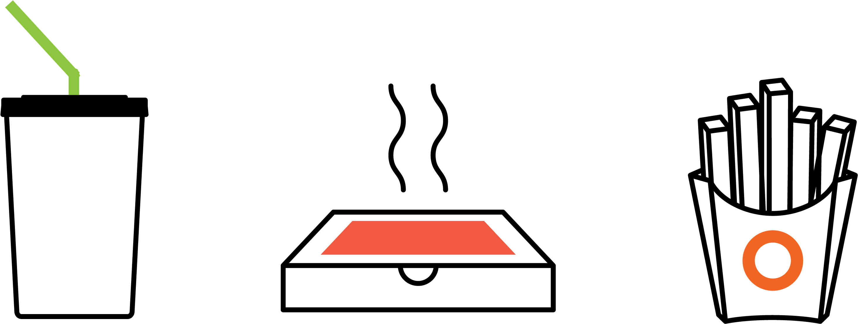 Image Of Fast Food Featuring A Soda, A Pizza And A - Image Of Fast Food Featuring A Soda, A Pizza And A (4413x2104)