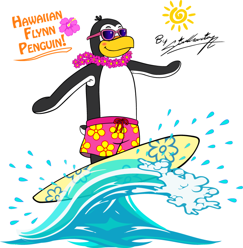 Hawaiian Flynn Penguin By Sagadreams - Hawaiian Flynn Penguin By Sagadreams (803x819)