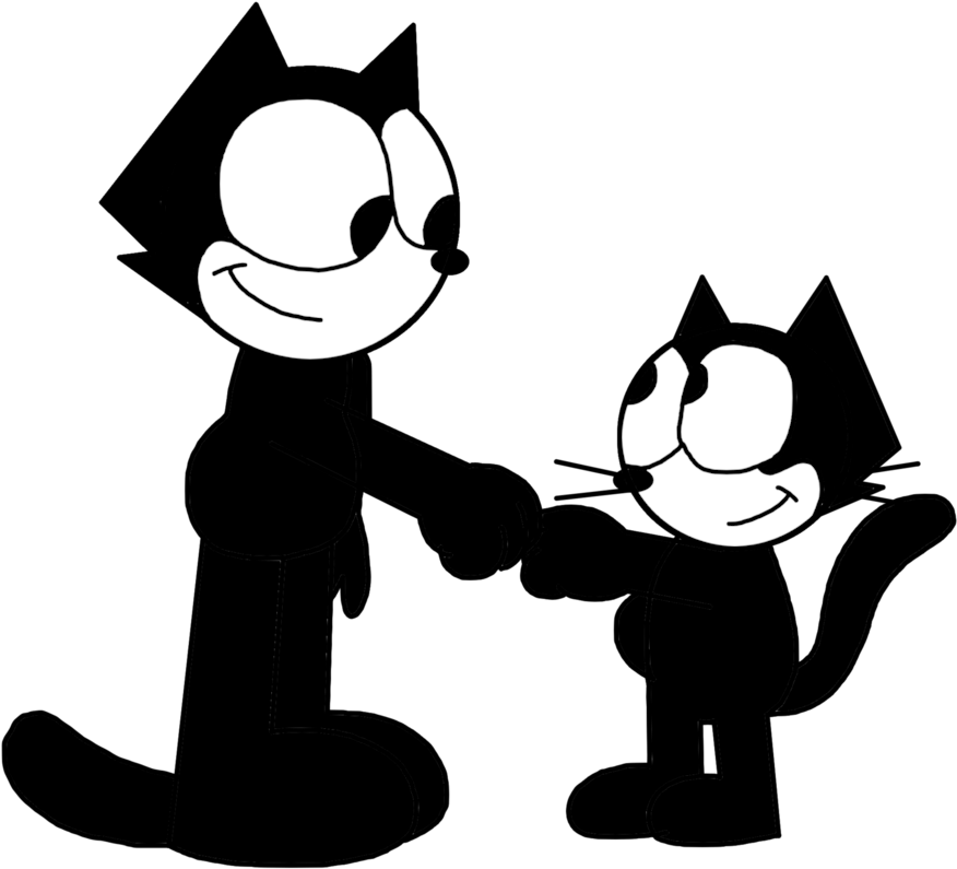 Modern Felix And Classic Felix Doing Fists By Marcospower1996 - Cartoon (894x894)